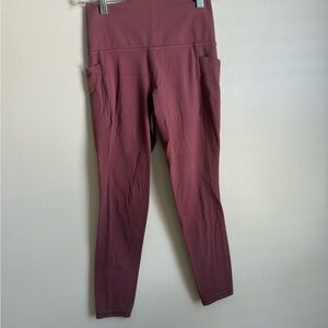 Athleta Dusty Rose salutation stash pocket  7/8 Leggings